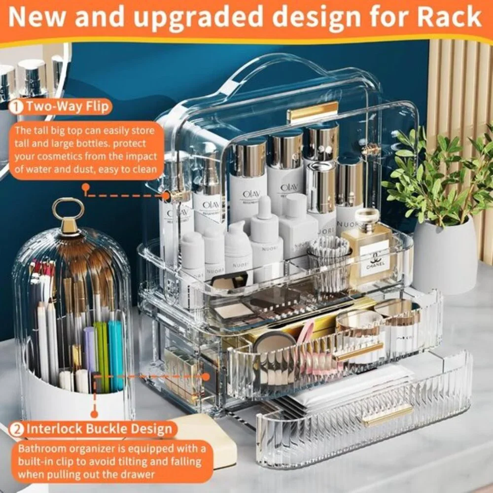 New Makeup Organizer, Clear Skincare Holder & Gift for Mom, Women, Teen Girls